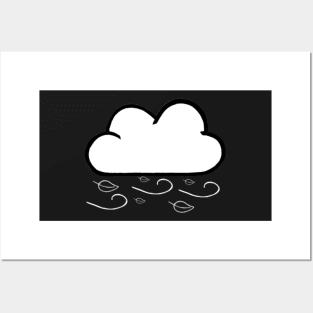 Windy Cloud Pattern (Black) Posters and Art